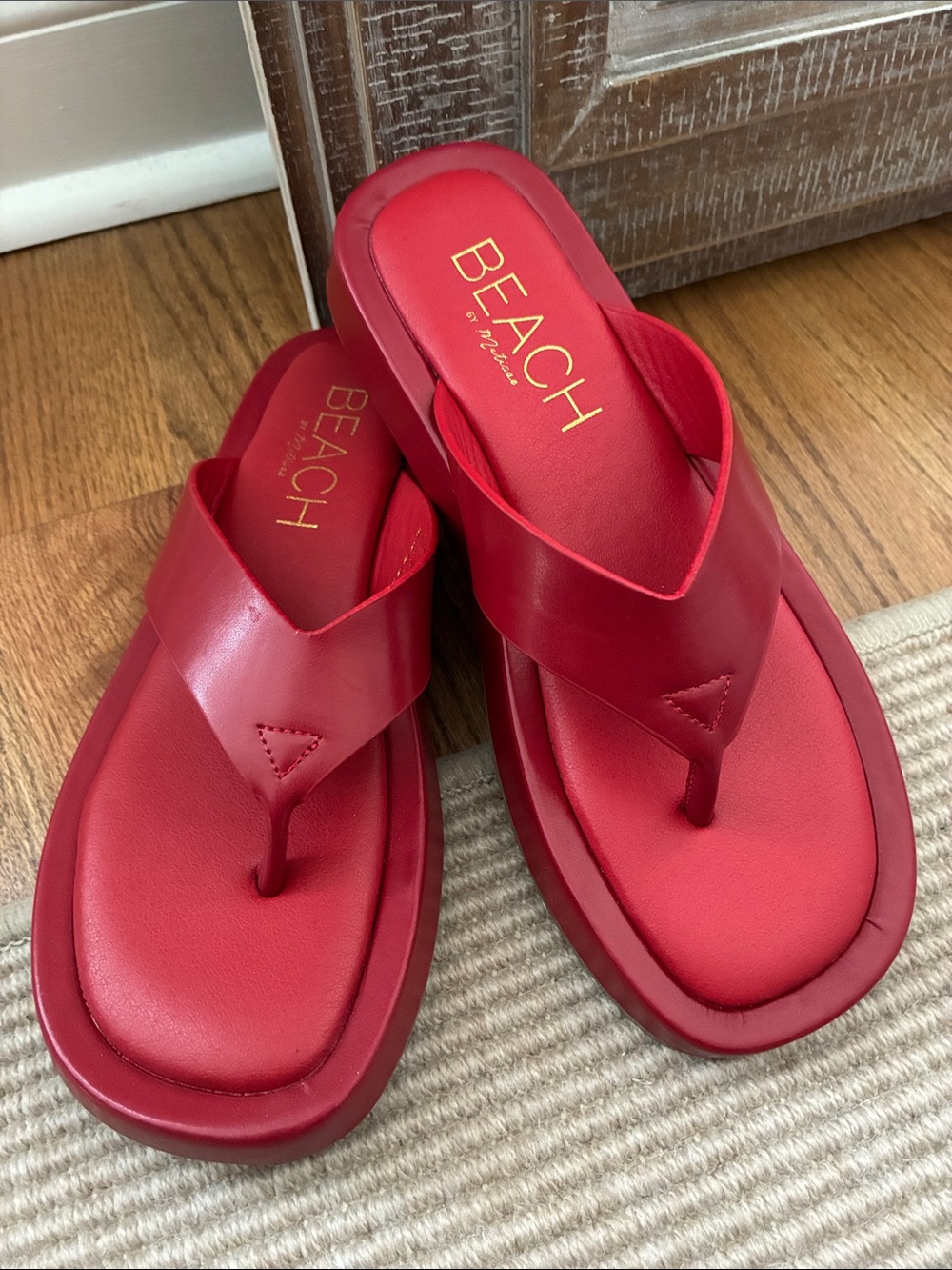 Beach by Matisse Red Platform Thong Sandals